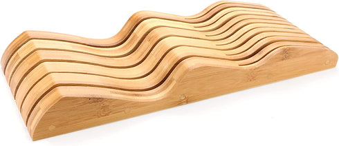 ROYALHOUSE Bamboo Knife Block Holder, 11 Knives Dock, In-Drawer Knife Drawer Organizer, Perfect for Home and Chefs, Premium Knife Holder, Gift for Christmas and Housewarming, Knives Not Included