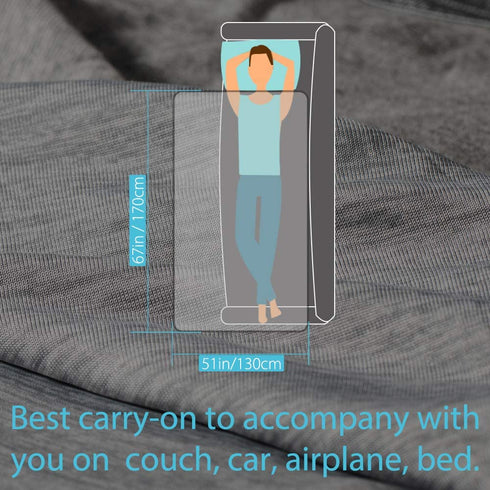 Elegear Cooling Throw Blanket, Japanese Q-Max>0.4 Arc-Chill Cooling Fiber Absorb Body Heat, 100% Cotton Backing, Summer Cool Blanket for Travel/Outdoor, Cold Blankets for Sleeping, Hypoallergic, Grey