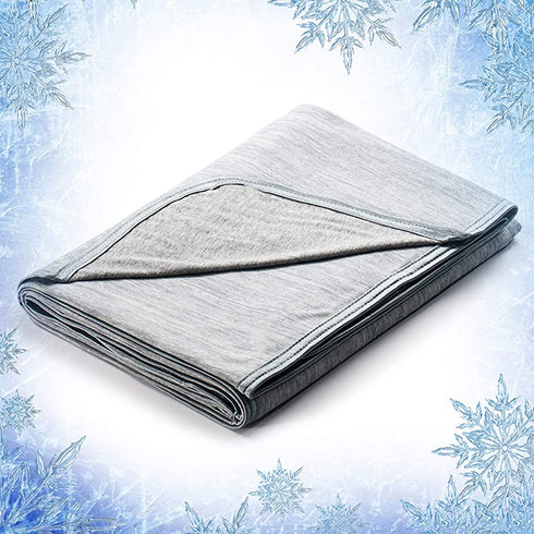 Elegear Cooling Throw Blanket, Japanese Q-Max>0.4 Arc-Chill Cooling Fiber Absorb Body Heat, 100% Cotton Backing, Summer Cool Blanket for Travel/Outdoor, Cold Blankets for Sleeping, Hypoallergic, Grey