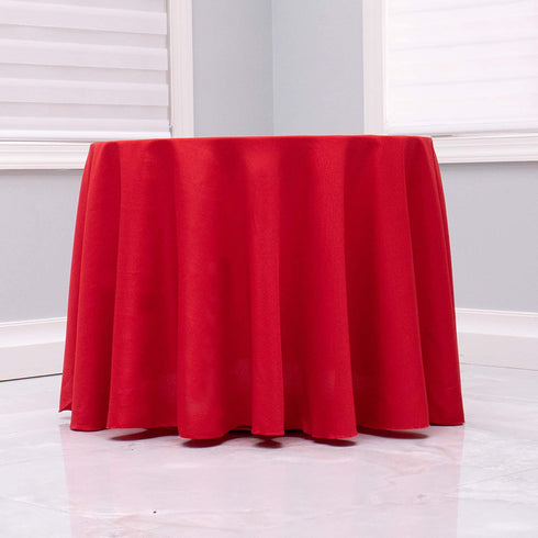 Kadut Red Tablecloth - 120" Inch Round Tablecloths for Circular Table Cover in Red Washable Polyester - Great for Buffet Table, Parties, Holiday Dinner & More