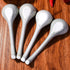 Japanese and Korean Soup Spoon set of 4, Long Curved Handle Asian Retro Chinese Ceramic Rice Spoons for Ramen Noodle(Different Color)