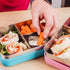 WeeSprout 18/8 Stainless Steel Bento Box (Compact Lunch Box) - 3 Compartment Metal Lunch Containers, Skid-proof Silicone Sleeve, for Kids & Adults, Bonus Dip Container, Fits in Lunch Bag & Backpack