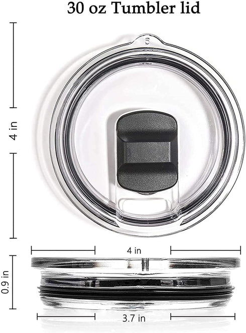 2pcs 20/30 ‹oz Magnetic Tumbler Lid - Compatible with YETI Rambler, Ozark Trail, Old Style Rtic and More - Magnetic Slider Switch Spill Proof Tumbler Cover ( 2pcs black , 20/30 oz )