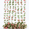 PONKING Artificial Rose Vine Flowers with Green Leaves, 8 Vine Plant 68FT Hanging Fake Flower Garland, Roses Vine for Home Hotel Office Wedding Party Garden Craft Wall Decor (Pink)