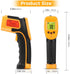 Infrared Thermometer, Digital IR Laser Thermometer Temperature Gun -26°F~1022°F (-32°C?550°C) Temperature Probe Cooking/Air/Refrigerator - Meat Thermometer Included -Non Body Thermometer