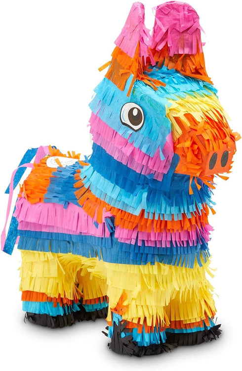 Donkey Pinata for Fiesta, Kids Birthday Party, Cinco De Mayo Decorations, 12.5 x 15 x 4.7 In