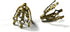 100 Big 12mm Plated Brass Bell Bead End Cap Charm Settings with Loop Ring & 7 Legs (Antique Bronze Plated)