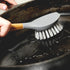 Full Circle Tenacious C Cast Iron Brush and Scraper with Bamboo Handle Skillet Scrubber with Tough Nylon Bristles, Grey, One Size, Gray