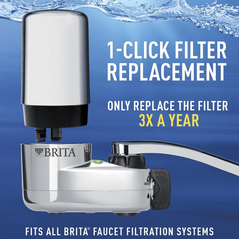 Brita Basic Faucet Water Filter System, Chrome, 1 Count