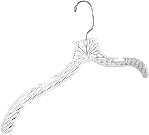 Quality Hangers Clear Hangers 12 Pack - Crystal Cut Hangers for Clothes - Durable Plastic Hanger Set - Invisible Dress Hangers for Suits - Heavy Duty Hangers - Nonslip Coat and Shirt Hangers