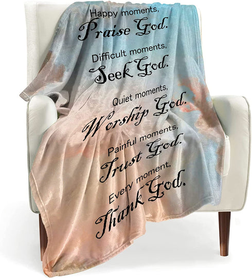 BOOPBEEP Healing Throw Blanket with Inspirational Thoughts and Prayers- Religious Soft Throw Blanket Inspirational Blankets and Throws 40x50 Inch Throw Blankets Perfect Caring Gift for Men & Women