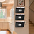Acrimet 3 Pockets Wall Mount File Holder Organizer Letter Size, Black Color (Hangers Included)