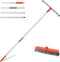 Baban Floor Squeegee Scrubber with Scrub Brush, Window Cleaning Tool with 13.8'' Floor Squeegee and 11.8'' Sweep Brush, Multifunction Magic Broom with 60˜™ Long Handle, Squeegee Broom for Liquid Dirt