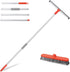 Baban Floor Squeegee Scrubber with Scrub Brush, Window Cleaning Tool with 13.8'' Floor Squeegee and 11.8'' Sweep Brush, Multifunction Magic Broom with 60˜™ Long Handle, Squeegee Broom for Liquid Dirt
