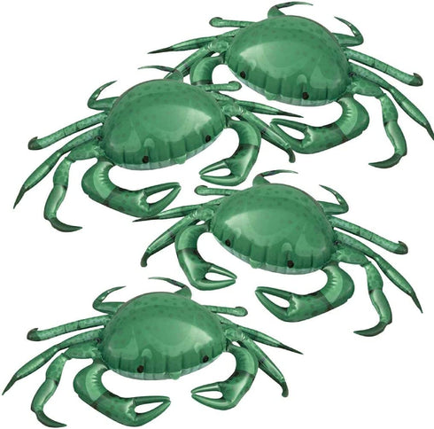Jet Creations Inflatable Animals 20" Wide Pack of 4 Crab, Supplies Party Favors, Gifts an-CRAB4, Multi