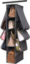 OULLYY Hanging Purse Handbag Organizer Wardrobe Closet Organizer Nonwoven 10 Pockets Hanging Closet Storage Bag with 360 Degree Swivel Hook