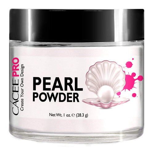 Acrylic Powder for Nails, Pearl Color Nail Art, 1oz Jar by Cacee, For Professional Acrylic Nail Kit, Premix of Pigments, Pearlescent & Metallic Effects (Pearl White #20)