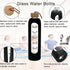 Water Bottles with Times to Drink, 32oz Water Bottle with Time Marker, Glass Water Bottles with Silicone Sleeve, Leak Proof Water Drinking Bottle - BPA Free, Bamboo Lid, for Fitness and Outdoor Sports