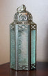 Vela Lanterns White Gold Moroccan Decorative Candle Lantern Holder, Clear Glass, Medium