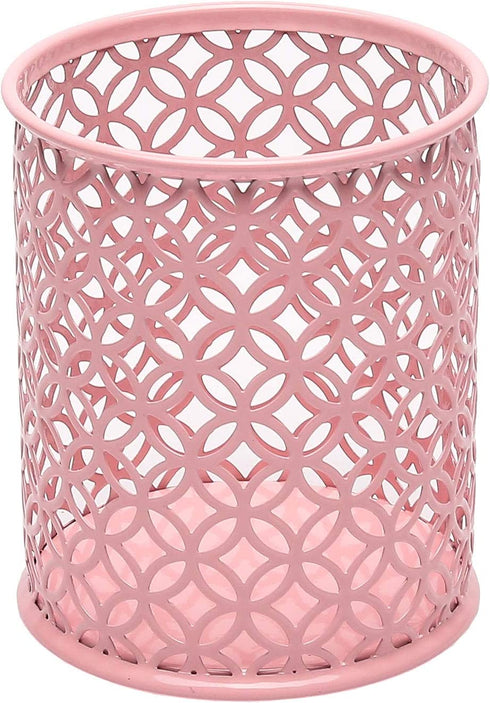 Annova Mesh Desk Organizer 4 Pieces Office Suppliers Desktop Organizer Set Desk Accessories - Letter / File Tray x 2, Magazine Rack / Upright Document Holder x 1, Pen Holder x 1 - Light Pink