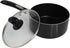 Mirro A79723 Get A Grip Aluminum Nonstick Sauce Pan with Glass Lid Cover Cookware, 2-Quart, Black