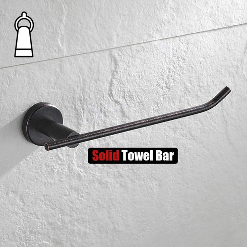 JQK Hand Towel Bar Oil Rubbed Bronze, Stainless Steel Towel Ring for Bathroom, 9 Inch Necklace Holder Wall Mount Right Hand, TR100-ORB