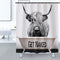DOMOKU Highland Cow Shower Curtain Get Naked Cow Shower Curtain Polyester Waterproof Western Farmhouse Cow Print Funny Shower Curtain with Hooks,72 X 72 Inche