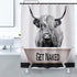 DOMOKU Highland Cow Shower Curtain Get Naked Cow Shower Curtain Polyester Waterproof Western Farmhouse Cow Print Funny Shower Curtain with Hooks,72 X 72 Inche