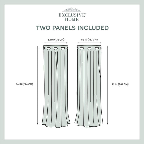 Exclusive Home Curtains Oxford Textured Sateen Thermal Window Curtain Panel Pair with Grommet Top, 52x96, Mecca Orange, 2 Count