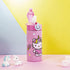 Zak Designs Sanrio Hello Kitty Vacuum Insulated, Stainless Steel Kids Water Bottle with Flip-Up Straw Spout and Locking Spout Cover, Durable Cup for Sports or Travel (14 oz, 18/8 SS)