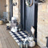 LEEVAN Cotton Buffalo Plaid Outdoor Rugs 2x4 ft Checkered Front Porch Rug Washable Woven Welcome Braided Door Mat for Layered Kitchen Farmhouse Bathroom Entryway Throw Carpet, Navy Blue and White