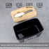 Hasense Porcelain Butter Dish with Bamboo Lid - Covered Butter Keeper with Butter Knife for Countertop, Airtight Butter Container with Cover for East West Coast Butter, Black