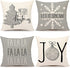 4TH Emotion Gray Christmas Pillow Covers 18x18 Set of 4 Farmhouse Christmas Decorations Merry Tree Joy Let It Snow FA La La Winter Holiday Decor Throw Cushion Case for Home Couch TH055-18