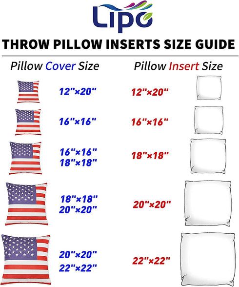 Lipo 18x18 Pillow Inserts Quilted- Set of 2 Up to 520GR Filling Throw Pillows Hypoallergenic - Bedding Square Pillows Luxury Decorative for Couch Bed Office Hotel (White, 18x18 Inch)