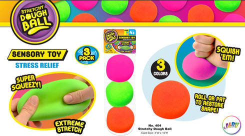 JA-RU Bop Ball & Soft Dough Stretchy Balls Stress Relief Toy (2 Packs) Soft Dough Stress Ball Pull and Stretch & Hand Ball Filled with Squishy Balls Anxiety Therapy Sensory Fidget Toy 401(1)-4786-(1)s