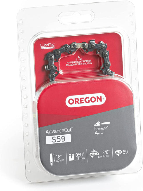 Oregon S59 AdvanceCut 16-Inch Semi Chisel Chainsaw Chain, Fits Homelite