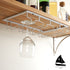 Wine Glass Rack Under Cabinet - 4 Row Iron Stemware Rack With A Steel Wine Stopper - Our Wine Glass Hanger Holds Wine, Brandy, Margarita, Martini Glasses & More - 1 Rack, White
