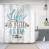 Farm Sweet Farm Farmhouse Animals Rooster Shower Curtain for Bathroom, Life is Better on The Farm Chicken and Pig with Barn House on Vintage Wood Shower Curtain with Hooks, (69" WX70 H)