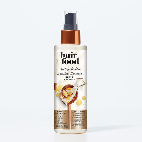 Hair Food Coconut & Argan Oil Heat Protectant Spray Blend, Paraben & Dye Free, 6.4 fl oz