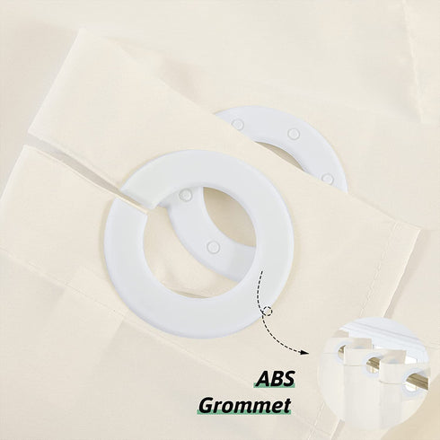 Furlinic Fabric Shower Curtain Liner Extra Width 108 Inch Ringless Waterproof Curtains for Bathroom Stall RV Hotel with Plastic Grommet Hooks and Weighted Hem,Beige,108x72 Inch