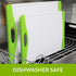Neoflam 53104 2 Piece Poly Cutting Board Set with Microban Antimicrobial Protection, White/Green, 17 x 12/14.5 x 10 by Neoflam