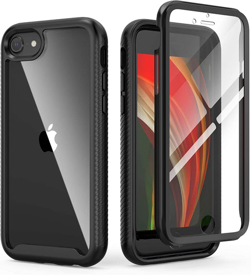 IDweel iPhone SE 2020 Case,iPhone SE 3nd Generation Case 2022,iPhone 8 & 7 Case,Full-Body Durable Shock Absorption Case with Build in Screen Protector Heavy Duty Shock Resistant Hard Cover,Black