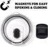 2pcs 20/30 ‹oz Magnetic Tumbler Lid - Compatible with YETI Rambler, Ozark Trail, Old Style Rtic and More - Magnetic Slider Switch Spill Proof Tumbler Cover ( 2pcs black , 20/30 oz )