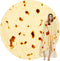 SeaRoomy Burritos Tortilla Throw Blanket, Tortilla Wrap Blanket, Novelty Tortilla Round Blanket Giant Tortilla Round Soft Blanket for Adults and Kids (Yellow Brown, 47 inches)