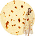 SeaRoomy Burritos Tortilla Throw Blanket, Tortilla Wrap Blanket, Novelty Tortilla Round Blanket Giant Tortilla Round Soft Blanket for Adults and Kids (Yellow Brown, 47 inches)