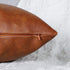 MANDIOO Set of 2 Lumbar Faux Leather Decorative Throw Pillow Covers Modern Solid Outdoor Cushion Cases Luxury Pillowcases for Couch Sofa Bed 12x20 Inches Brown