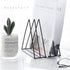 Triangle File Holder,5 Slot Metal Vinyl Record Stand Holder Magazine Newspaper Holder Photography Props for Office Home 1 Pc (Black)