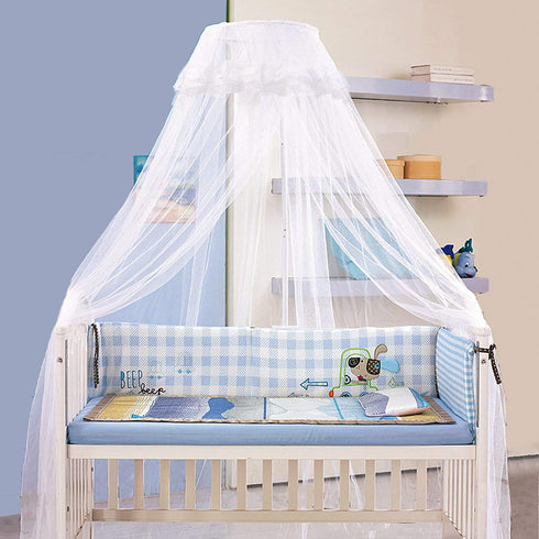 JOYLIFE Baby Net Baby Toddler Bed Crib Dome Canopy Netting (White)