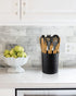 Monarch Abode Hand Hammered Kitchen Utensil Holder Crock, Large, Black