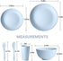 Teivio Kitchen Wheat Straw Dinnerware Set, Dinner Plates, Dessert Plate, Cereal Bowls, Cups, Unbreakable Plastic Outdoor Camping Dishes (Service for 6 (24 pcs with flatware), Multicolor)